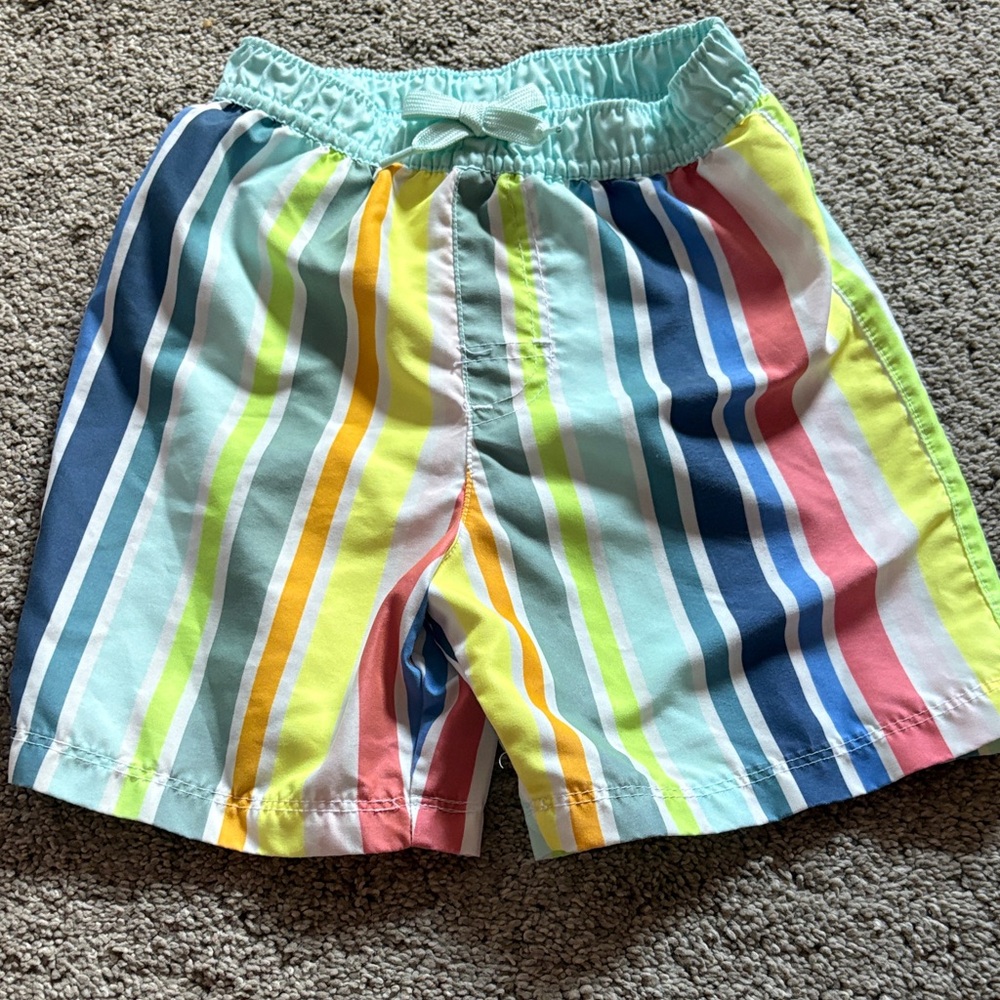 Wonder Nation Light Blue Elastic Waistband Swim Trunks
